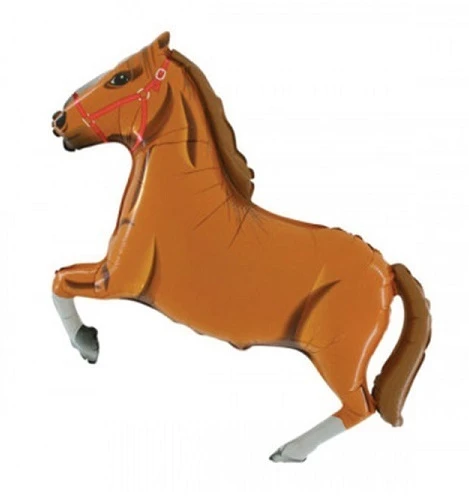 PALLONCINO SAGOMA CAVALLO MARRONE GONFIABILE AD ELIO (110 CM CIRCA)