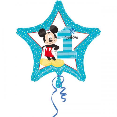 PALLONCINO STELLA TOPOLINO PRIMO COMPLEANNO GONFIABILE AD ELIO (45 CM CIRCA) 1 PZ