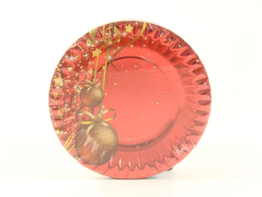 "NATALE" 10 piatti natalizi in carta per alimenti con decorazioni natalizie  cm 18     