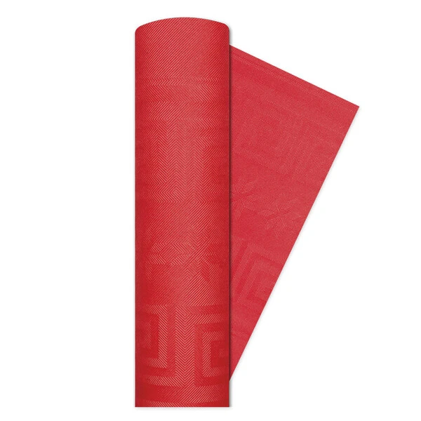 TOVAGLIA IN CARTA DAMASCATA ROSSO LUCIDO 1,20X7 MT 1 PZ (IMPERMEABILE)