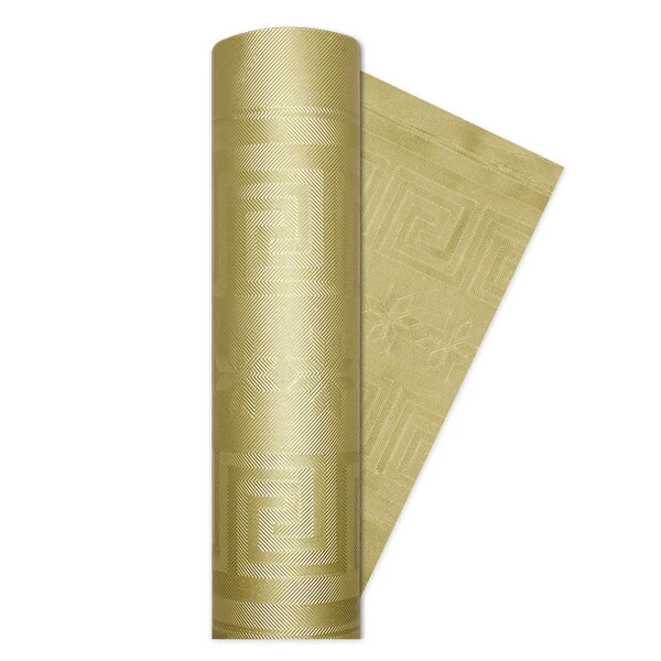 TOVAGLIA IN CARTA DAMASCATA LUCIDA ORO 1,20X7 MT   1 PZ  (IMPERMEABILE)