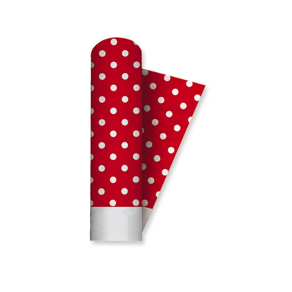 TOVAGLIA IN CARTA GOFFRATA ROSSO POIS 1,20X5 MT