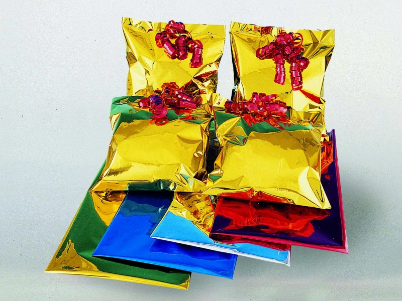 "NATALE" 2 SACCHETTI PVC CM 17.5X30 CON 3 MT DI NASTRO   