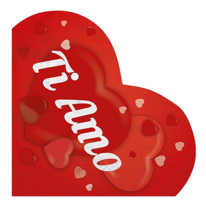 20 TOVAGLIOLI SAN VALENTINO FORMA CUORE 33X33