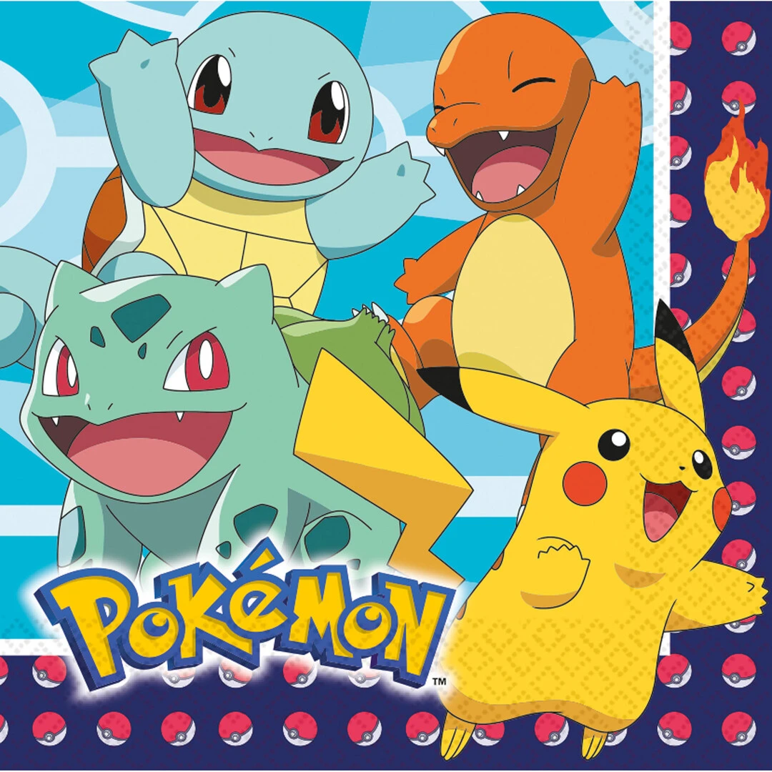 20 TOVAGLIOLI POKEMON 33X33 