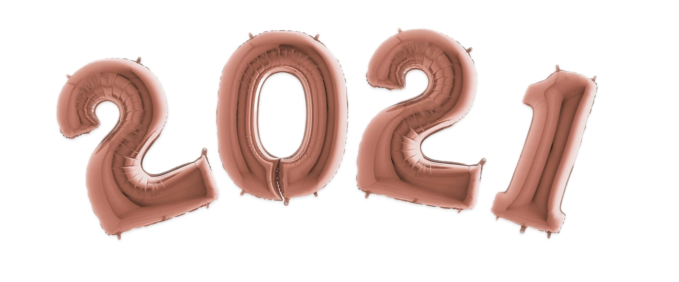 "NATALE" KIT PALLONCINI NUMERALI ROSA GOLD 2021 GONFIAILI AD ELIO CM 100