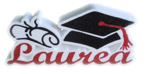 NOME IN POLISTIROLO LAUREA CON TOCCO