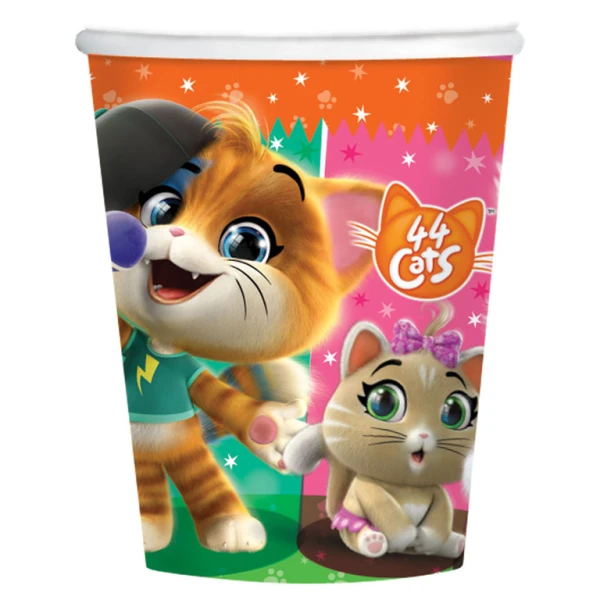 8 BICCHIERI IN PLASTICA 44 GATTI 200ML  