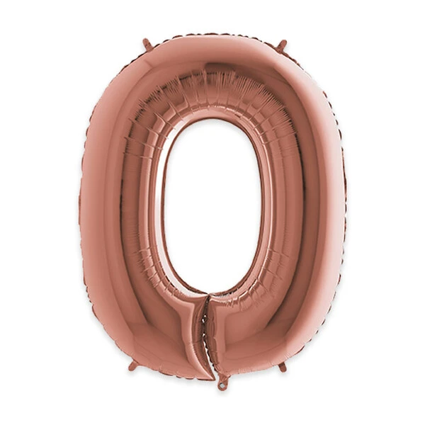 PALLONCINO NUMERO 0 ROSA GOLD DA 35 CM GONFIABILE AD ARIA 1 PZ