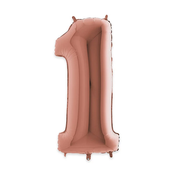 PALLONCINO NUMERO 1 ROSA GOLD 100 CM GONFIABILE AD ELIO 1 PZ