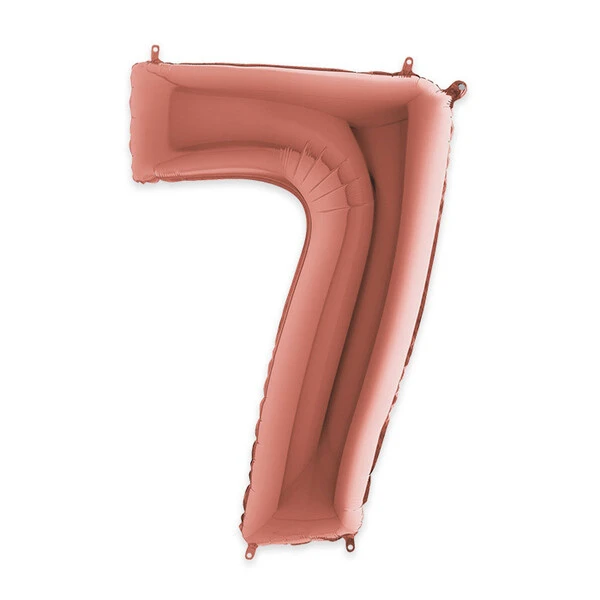 PALLONCINO NUMERO 7 ROSA GOLD DA 35 CM GONFIABILE AD ARIA 1 PZ