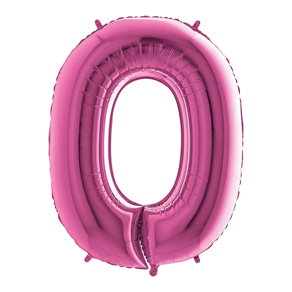 PALLONCINO NUMERO 0 FUCSIA 100 CM GONFIABILE AD ELIO 1 PZ