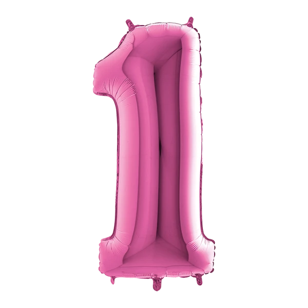 PALLONCINO NUMERO 1 FUCSIA 100 CM GONFIABILE AD ELIO 1 PZ