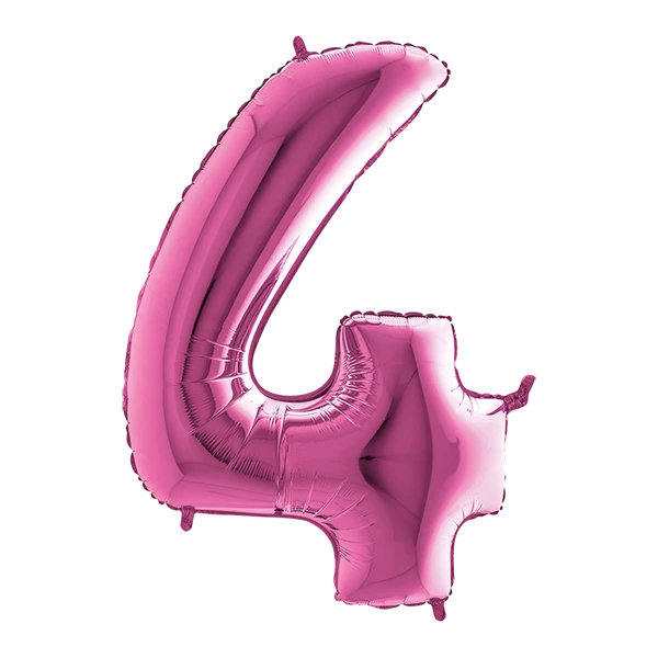 PALLONCINO NUMERO 4 FUCSIA 100 CM GONFIABILE AD ELIO 1 PZ