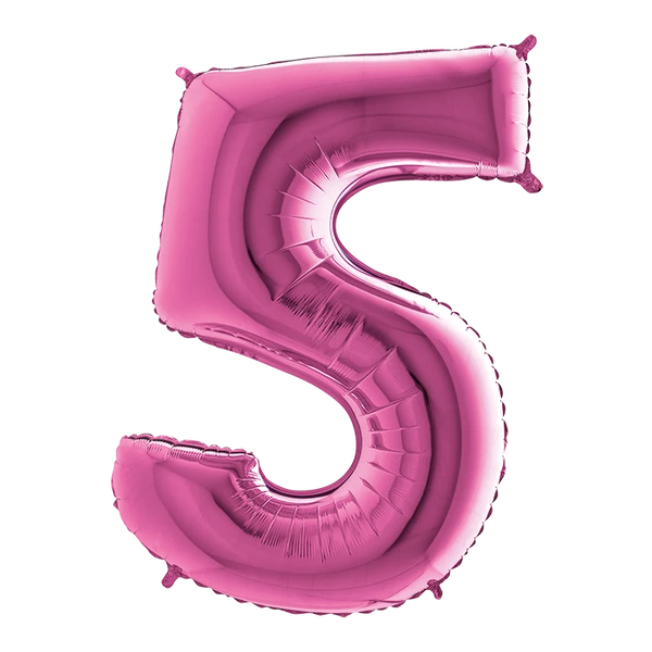 PALLONCINO NUMERO 5 FUCSIA 100 CM GONFIABILE AD ELIO 1 PZ