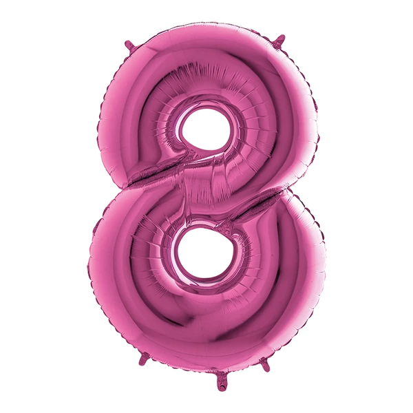 PALLONCINO NUMERO 8 FUCSIA MICRO 10 CM GONFIABILE AD ARIA