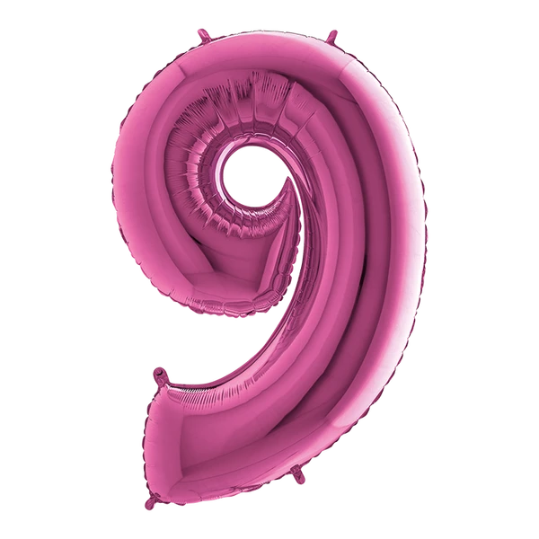 PALLONCINO NUMERO 9 FUCSIA 100 CM GONFIABILE AD ELIO 1 PZ