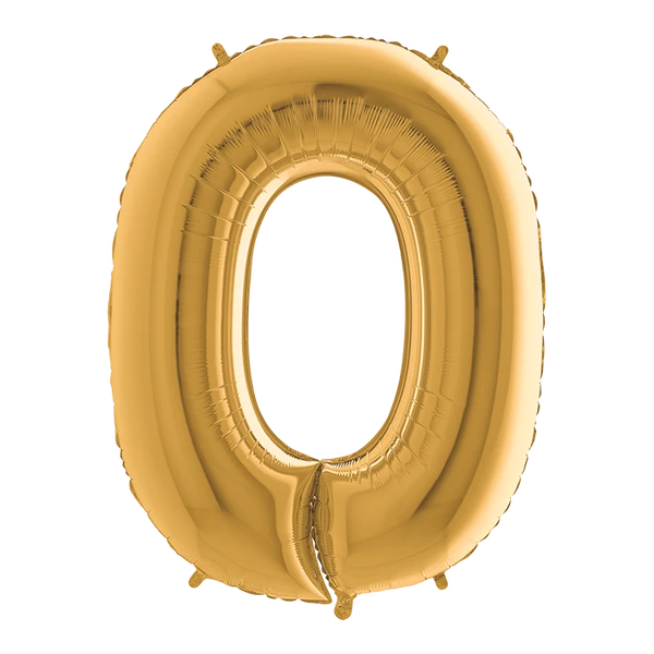 PALLONCINO NUMERO 0 ORO 100 CM GONFIABILE AD ELIO 1 PZ