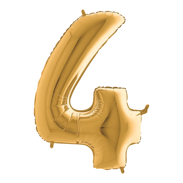 PALLONCINO NUMERO 4 ORO 100 CM GONFIABILE AD ELIO 1 PZ