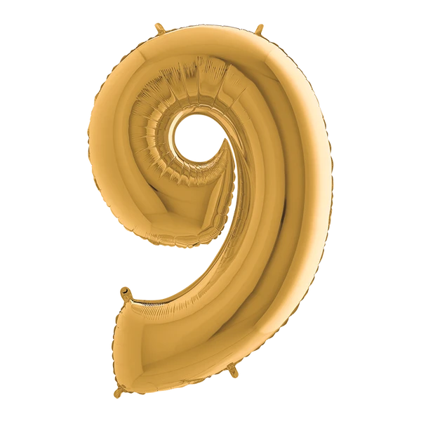 PALLONCINO NUMERO 9 ORO 100 CM GONFIABILE AD ELIO 1 PZ