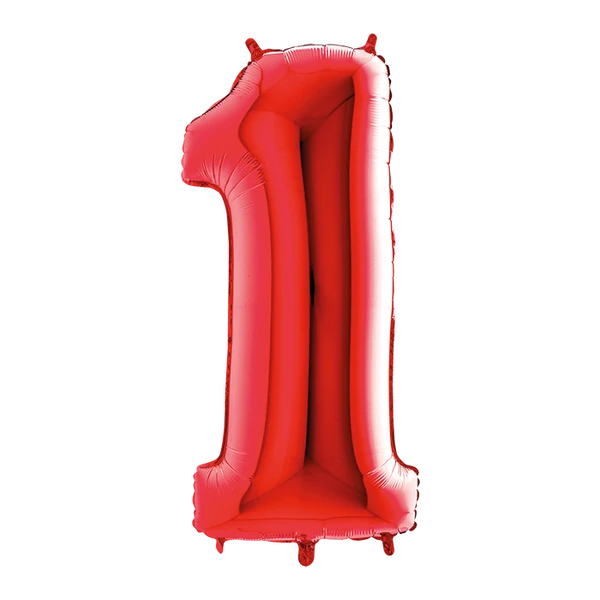 PALLONCINO NUMERO 1 ROSSO 100 CM GONFIABILE AD ELIO 1 PZ