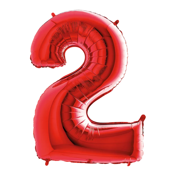 PALLONCINO NUMERO 2 ROSSO DA 35 CM GONFIABILE AD ARIA 1 PZ
