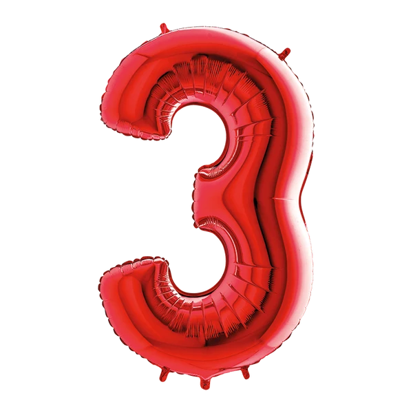 PALLONCINO NUMERO 3 ROSSO DA 35 CM GONFIABILE AD ARIA 1 PZ