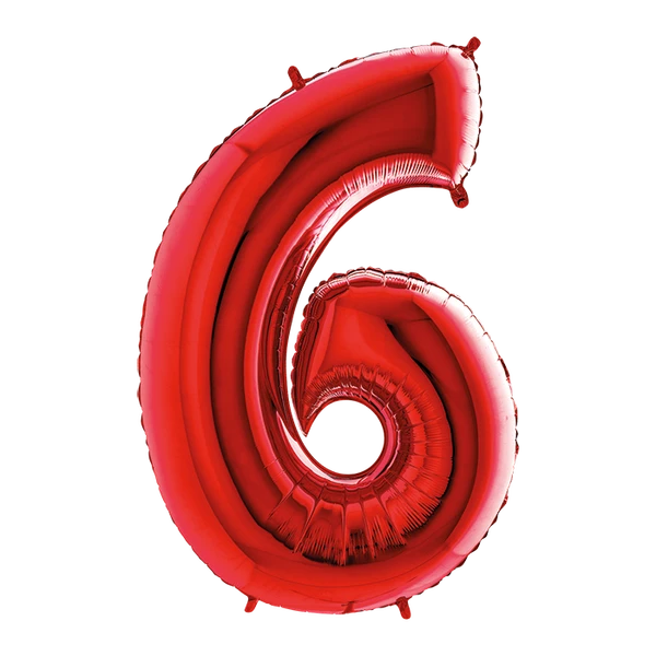 PALLONCINO NUMERO 6 ROSSO DA 35 CM GONFIABILE AD ARIA 1 PZ