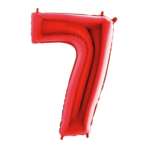 PALLONCINO NUMERO 7 ROSSO DA 35 CM GONFIABILE AD ARIA 1 PZ