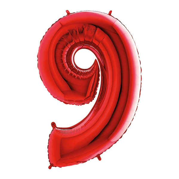 PALLONCINO NUMERO 9 ROSSO DA 35 CM GONFIABILE AD ARIA 1 PZ