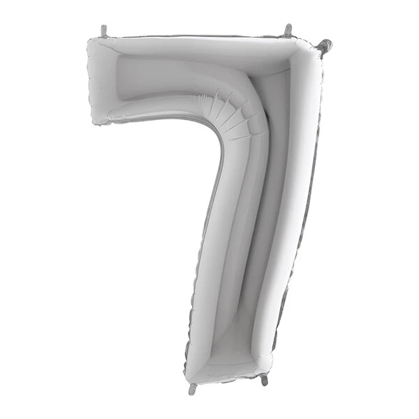 PALLONCINO NUMERO 7 ARGENTO 100 CM GONFIABILE AD ELIO 1 PZ