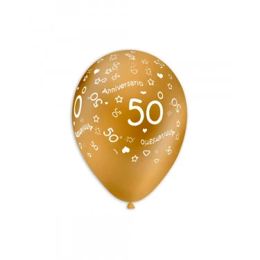PALLONCINO LATTICE ORO PER 50° ANNIVERSARIO DI MATRIMONIO (30 CM CIRCA) 100 PZ