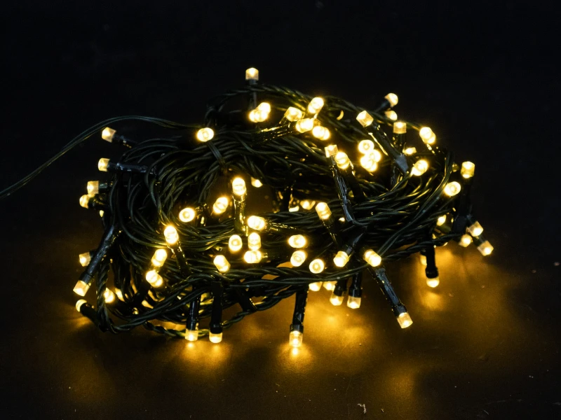 "NATALE" 500 led bianco caldo 15+2 mt cavo verde uso interno e esterno  