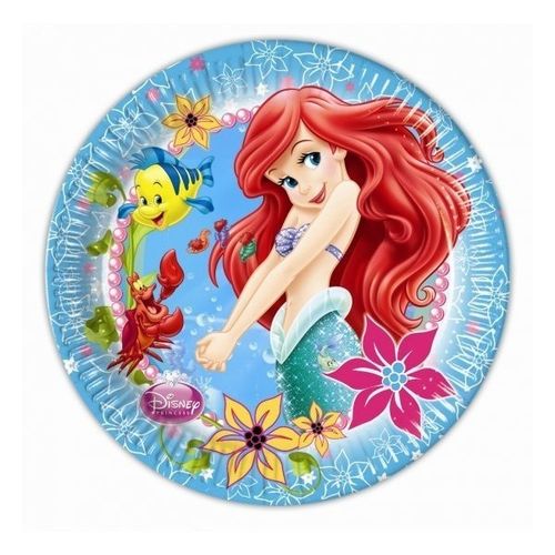 PIATTO TORTA SIRENETTA 23 CM 8 PZ