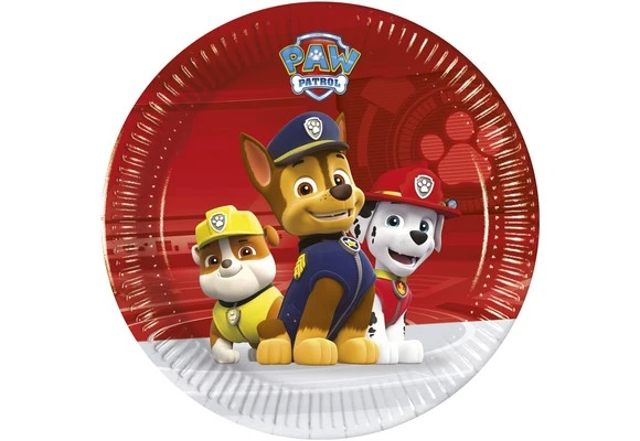 PIATTO TORTA PAW PATROL 18 CM  8 PZ