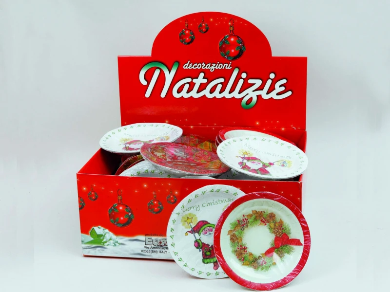 "NATALE" 6 PIATTI NATALIZI CM 18 3 ASSORTITI 