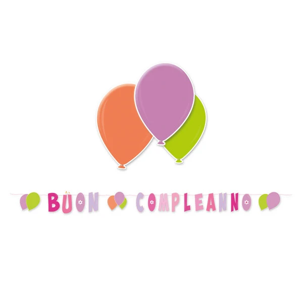 FESTONE BUON COMPLEANNO GIRL  600X25 CM  1 PZ