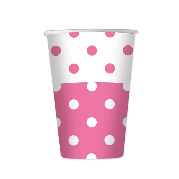 10 BICCHIERI ROSA A POIS 80 CC