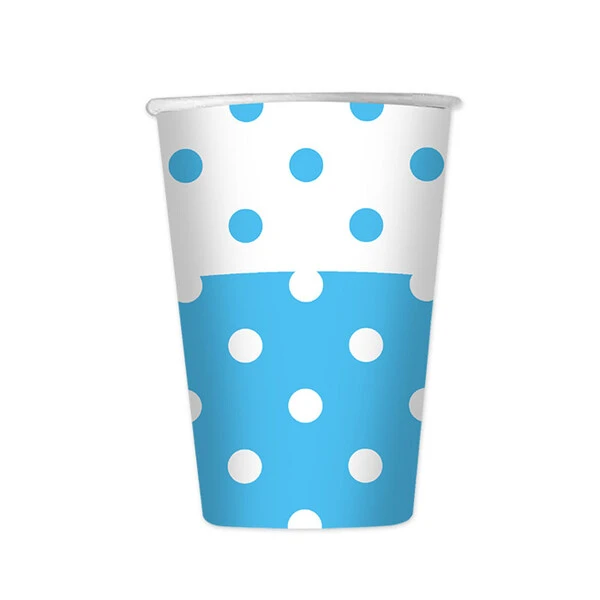 10 BICCHIERI AZZURRO A POIS 80 CC