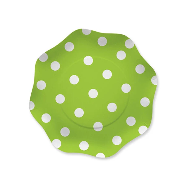 10 PIATTI VERDE MELA A POIS 18 CM