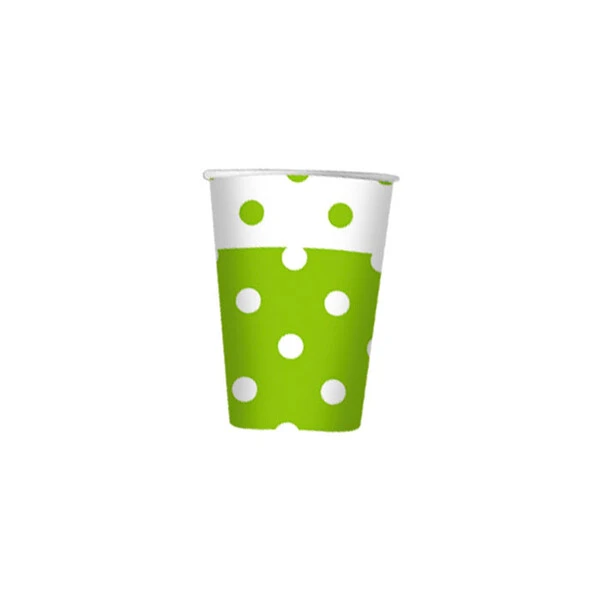 10 BICCHIERI VERDE MELA A POIS 80 CC