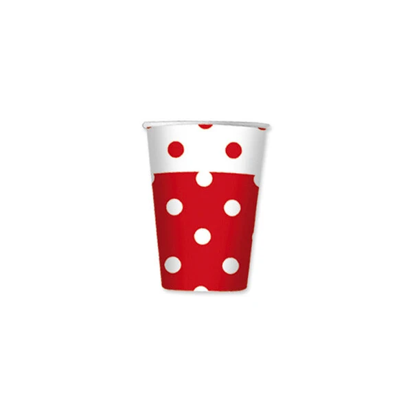 10 BICCHIERI ROSSO A POIS 80 CC