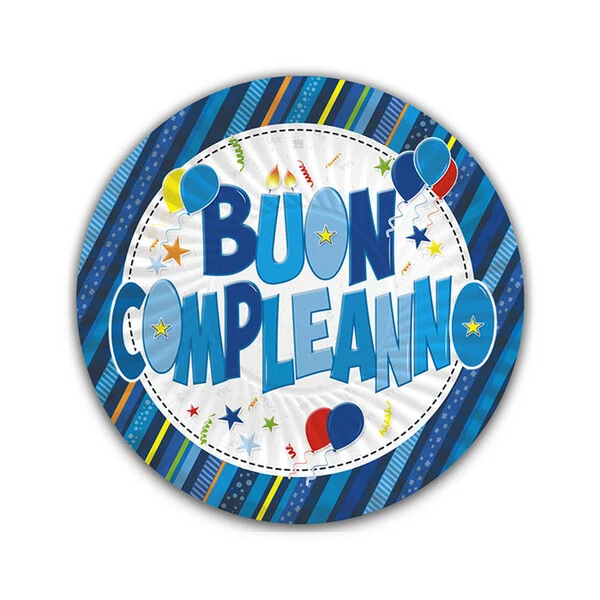 10 PIATTI TORTA BUON COMPLEANNO BOY 18 CM