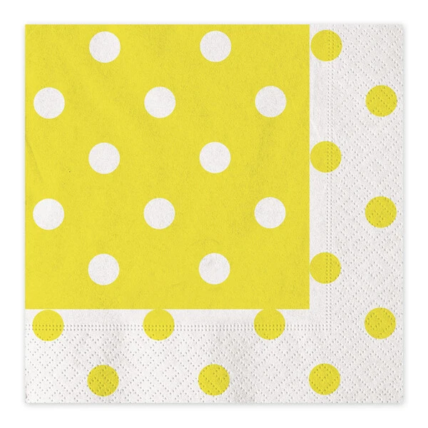 20 TOVAGLIOLI GIALLO A POIS 33X33 CM