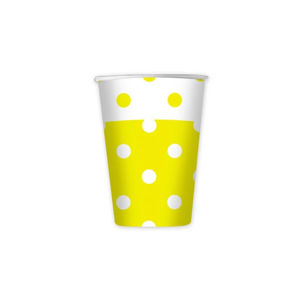 10 BICCHIERI GIALLO A POIS 80 CC