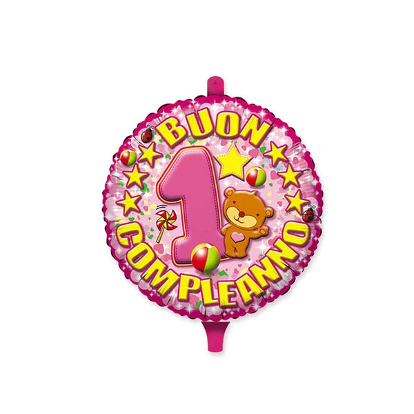 PALLONCINO ORSETTI GIRL PRIMO COMPLEANNO GONFIABILE AD ELIO (45 CM CIRCA) 1 PZ