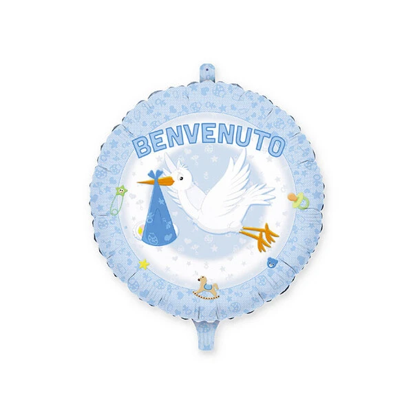 PALLONCINO NASCITA BENVENUTO GONFIABILE AD ELIO (45 CM CIRCA) 1 PZ
