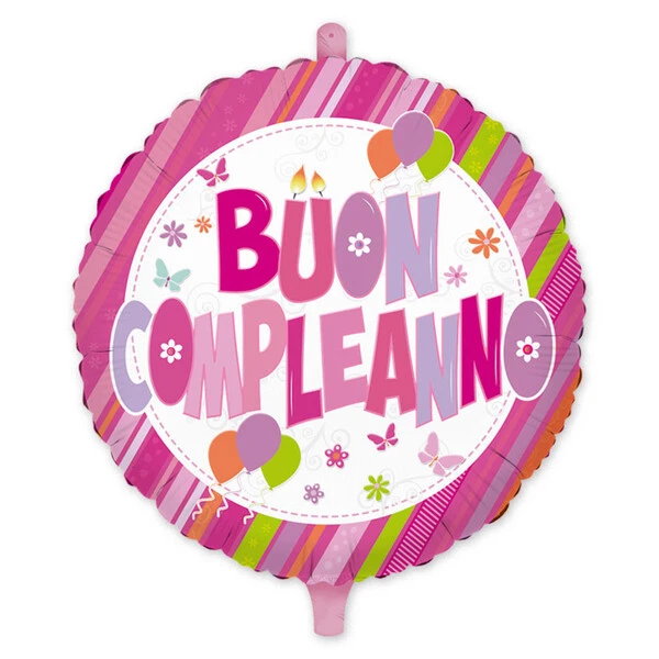 PALLONCINO BUON COMPLEANNO GIRL GONFIABILE AD ELIO 45 CM