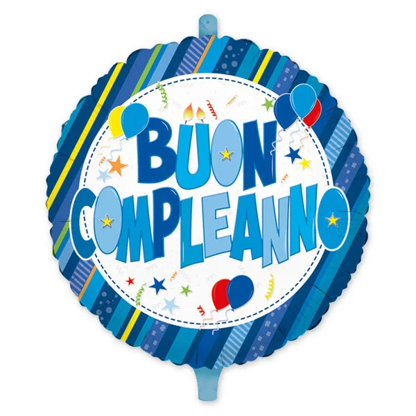 PALLONCINO BUON COMPLEANNO BOY GONFIABILE AD ELIO 45 CM