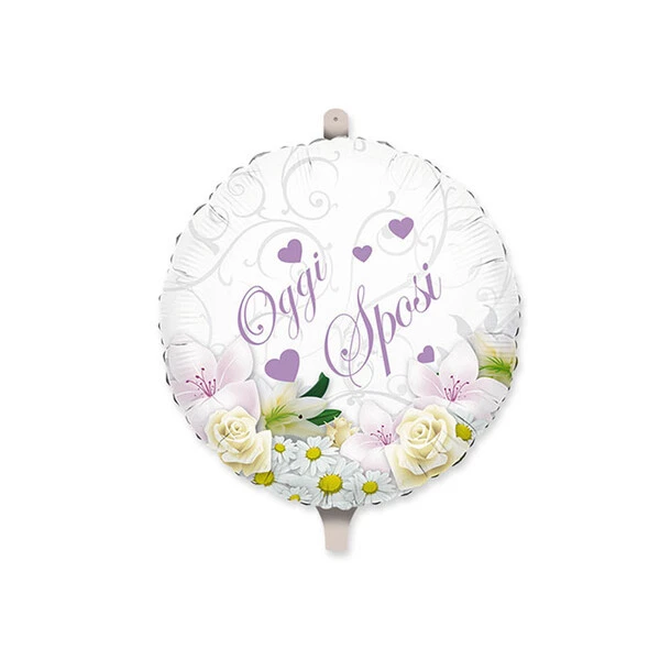 PALLONCINO MATRIMONIO OGGI SPOSI GONFIABILE AD ELIO (45 CM CIRCA) 1 PZ